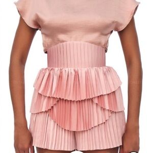 Andrea Iyamah HIBI Shorts Pearl Pink Pleated Skort